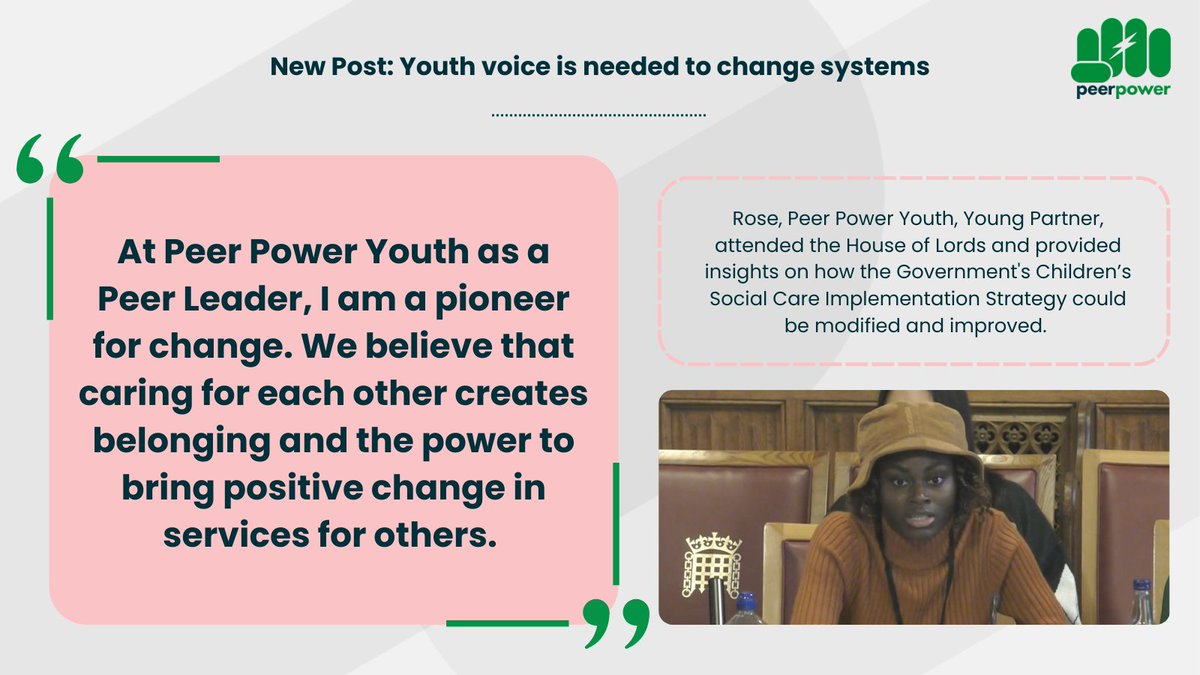 We are reflecting on Rose, Peer Leader attending the House of Lords and what's happened since she provided insights to the Children’s Social Care Implementation Strategy 🙌 You can find out more here: lght.ly/gbb7ie