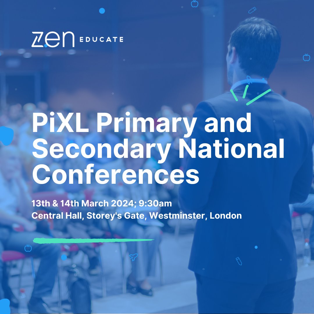 #SchoolLeaders, join Zen at @ThePiXLNetwork Primary & Secondary National Conferences this week! Hear @pkainsworth, @JeanGrossCBE & @chimpmanagement talk about #school momentum📈 Visit us to discuss: 👨‍🏫 Quality staffing 🖥️ How we can save you hours 💰 How we can save you money