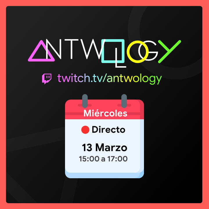 Os recordamos que mañana estaremos en directo para hablar sobre #NoCode junto a <a href="/Vaughtton/">Vaughtton</a> 😊

⌛Te esperamos a las 15:00h. ¡Vamos a aprender como desarrollar una app, acompañados de un buen café! ☕ #NoCode #antwology

En 👉🏻 twitch.tv/antwology 🔴