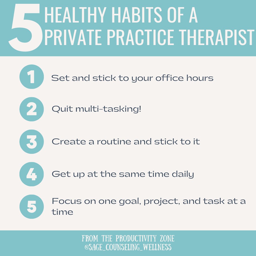 Practice these and feel like an accomplished entrepreneur 🙌 Save this to reference! 
Credit: @theproductivityzone
#atlantatherapist #therapistsofig #therapists #therapy #therapistproblems #therapistlife #mentalhealthmatters #mentor #mentoring #mentorship #successmentor