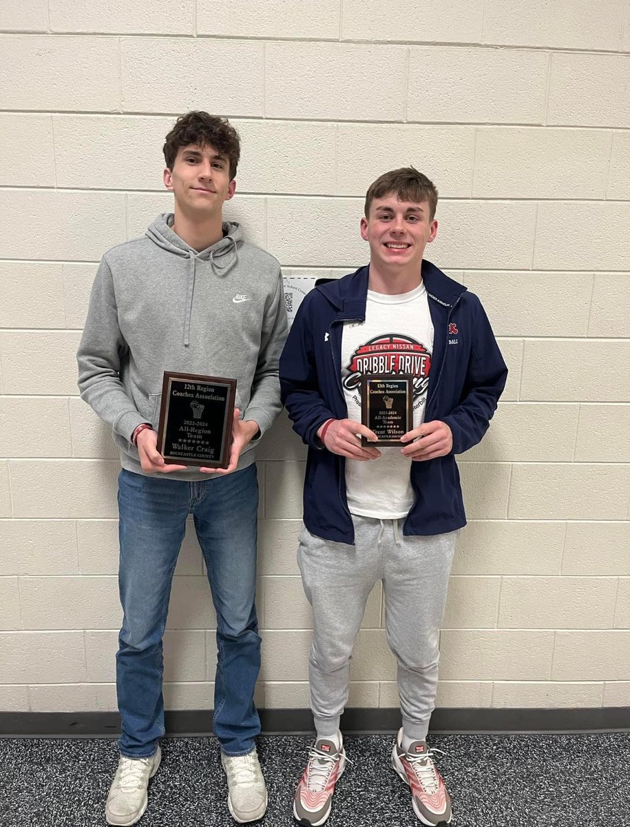 Congratulations to @walker_craig10 for being named to the 12th Region All Region Team and to @trentonwilson24 for being named to the 12th Region All Academic Team! We’re so proud of both of you!! 🚀 🏀