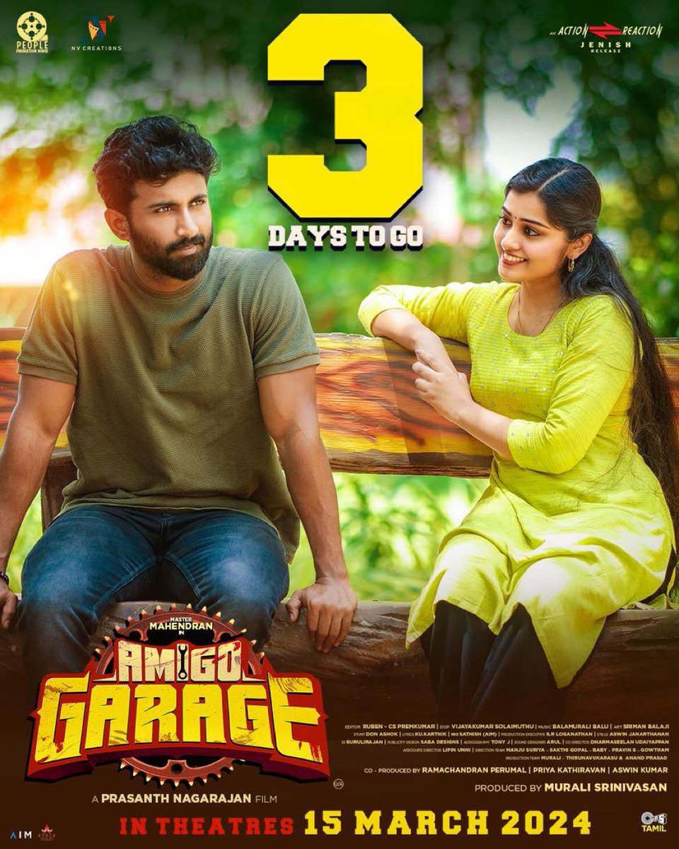 #AmigoGarage March 15 release @Actor_Mahendran @prasanthryk @GMSundar_ @AntonyLRuben @composerbala @kukarthik1 @tipsmusicsouth