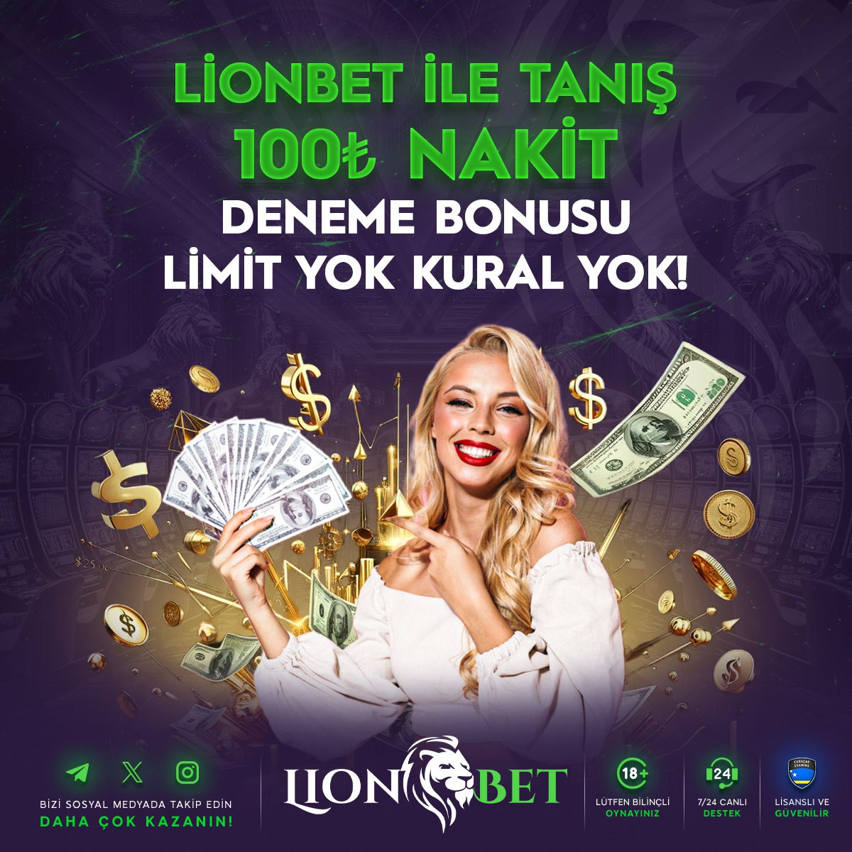 🔥 Lionbet ile tanışmak için daha ne bekliyorsun Nakit  100₺ DENEME BONUSU

⚡️Yatırım Şartsız 300₺ ANINDA ÇEKİM ⚡️

👍 Bonus Talep kısmından '' Deneme Bonusu ''nu otomatik alabilirsiniz canlı destek hattımızdan işlem yapılmamaktadır.

🦁 #LionBet 👉 cutt.ly/IwHRtjHX