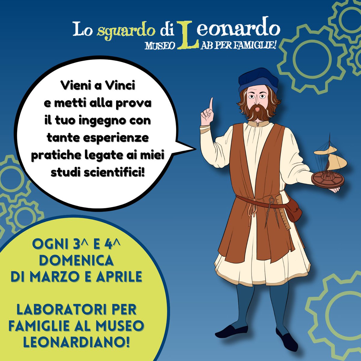 museoleonardo's tweet photo. 🧩Ogni 3^ e 4^ domenica di marzo e aprile torna il #MuseoLab! Per info e prenotazioni scrivete a info@museoleonardiano.it
https://t.co/3LiiZ3dGnH

#famigliealmuseo #laboratori #workshop #leonardodavinci https://t.co/rPPCaP1HZN