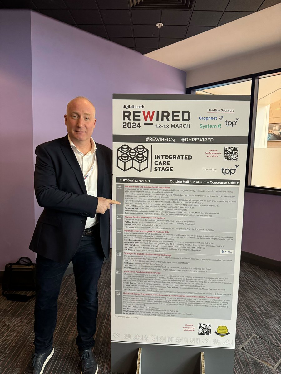 getubetter's tweet image. We&apos;re at #Rewired24! 

To hear our Founder and CEO, @careymcclellan, and @StGeorgesTrust &apos;s Consultant #MSK Physiotherapist @BenWanno talk about our work to reduce #DigitalExclusion, head to the #IntegratedCare stage.

@DHRewired #DigitalInclusion #ClinicalTransformation
