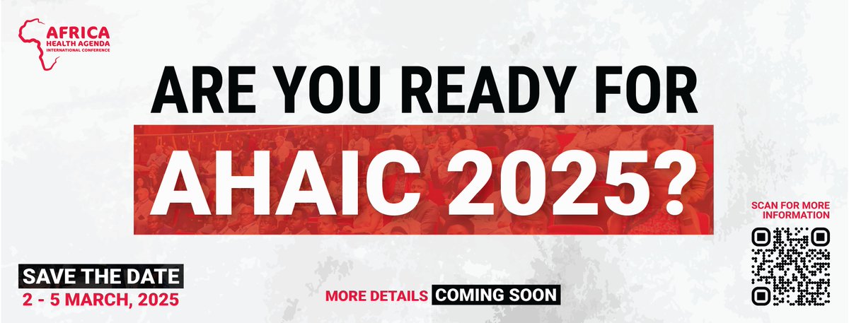 Exciting news! The biggest Public Health Conference in Africa is here. Get ready for #AHAIC2025, a biennial conference hosted by @Amref_Worldwide and partners that brings together key stakeholders from around the world to redefine key determinants of health in Africa. Follow us