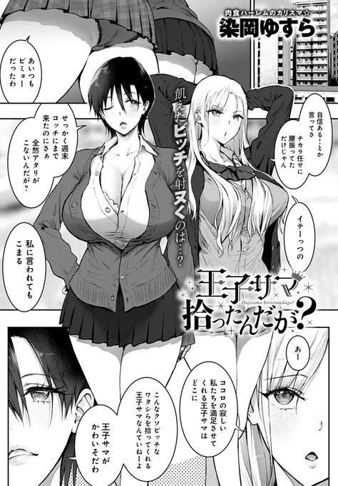 【3月13日発売comicアンスリウム4月号内容紹介 染岡ゆすら(@ysomeoka)】セックス相手に飢えた二人組ビッチJK、公園で物憂げな少年に遭遇!モノにする気マンマンで彼の悩みを聞いているうちに、童貞のくせに結構エグい性癖を持っていることが判明し…? 