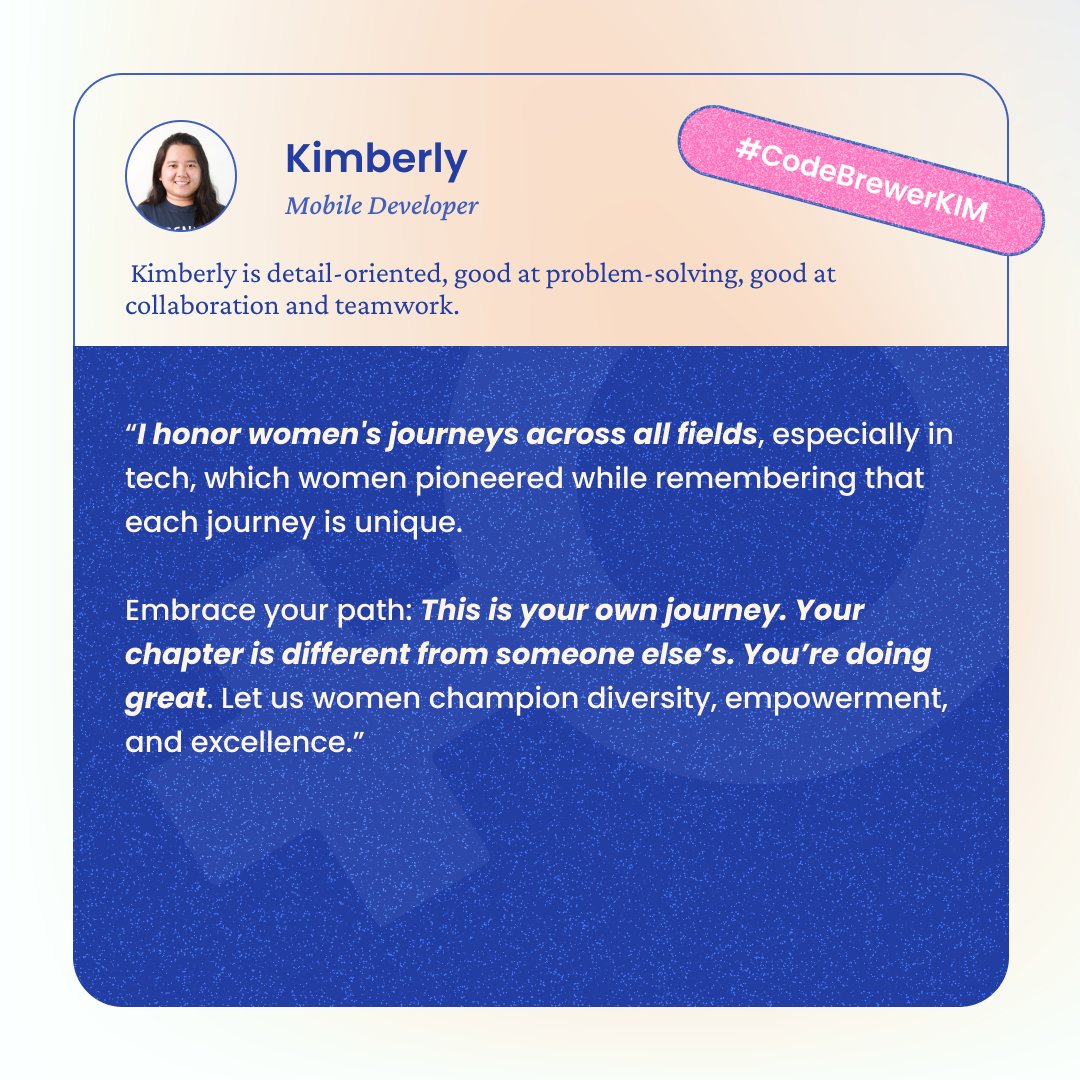 ingenuity_ph's tweet photo. Celebrating the phenomenal women in our company this Women's Month! 🌸👩🏻‍💻

Here's to the force within, shaping the future and breaking barriers!

Check out how they empower tech field with their skills and strengths.💪🏼

#EmpoweredWomen #WomenInTech #WomensMonth https://t.co/x5JrjVGgiq