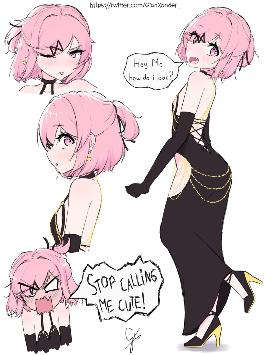 Natsuki in a black dress #DDLC #DokiDokiLiteratureClub #ddlcnatsuki