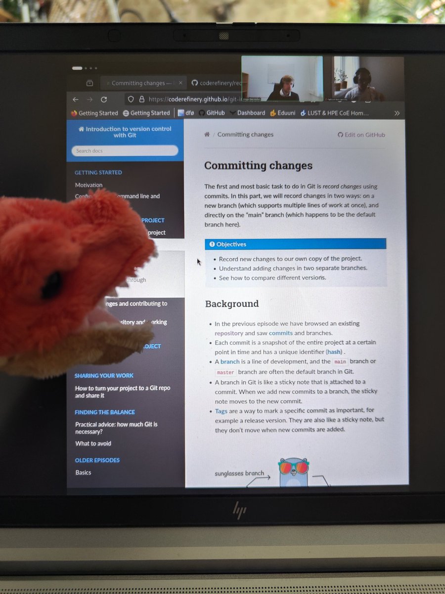 swittke1's tweet photo. Learning about #git with #CodeRefinery . Excited to learn about branches with tasty gophers  🦖

You can still register and join us: https://t.co/2KXqKMgSlc https://t.co/v4KnXgpHi3