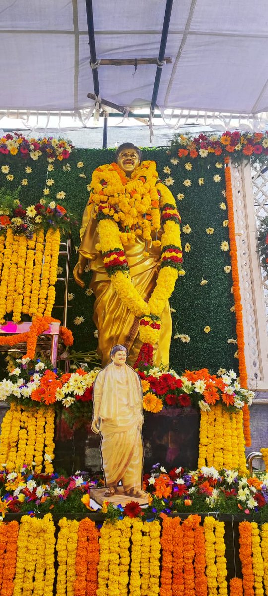 The grand inauguration of the idol of the legendary #SuperstarKrishna garu in Bheemavaram.