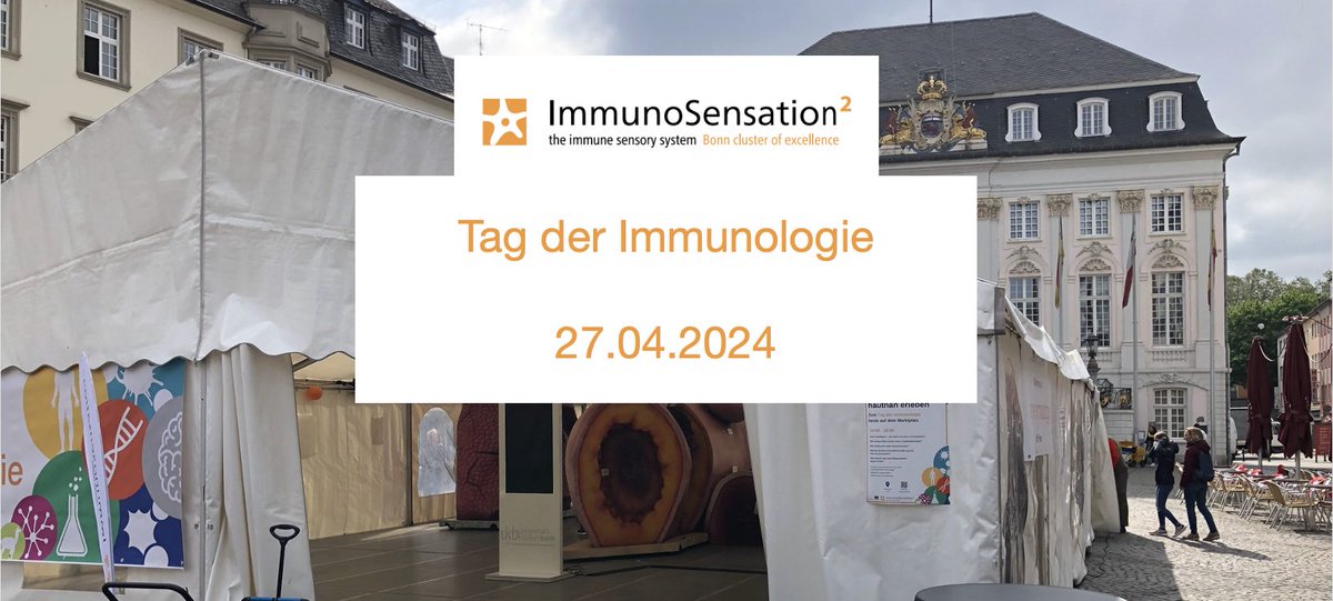 Save the date! The Day of Immunology is approaching! This year's Day of Immunology is taking place at the 27th of April in the city center of Bonn. Our cluster scientists will answer your burning questions on all topics #immunology. immunosensation.de/events/tag-der…