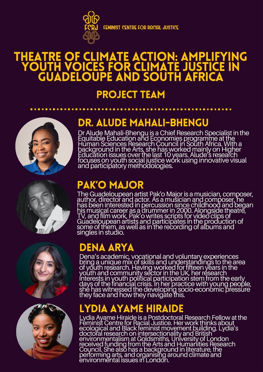 FeministCRJ's tweet photo. Check out another project profile!

We are supporting partners across S. Africa &amp; Guadeloupe on a new project about youth &amp; climate justice, led by researchers and artists in collaboration with @HSRCza.

Find out more about the research we are supporting : https://t.co/Km3vGIZfaS https://t.co/tx35CLsPqy
