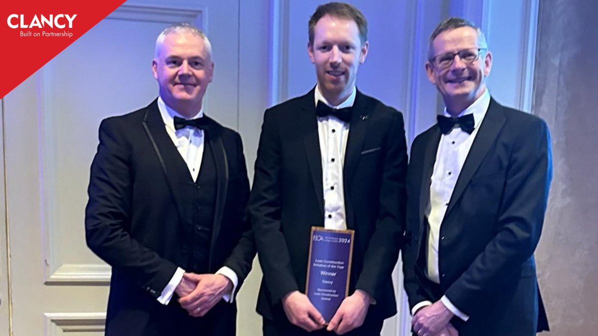 Clancy are thrilled to have been honoured with a prestigious National Lean Initiative Award at this years Irish Building & Design Awards. This recognition is testament to our commitment to implementing Lean techniques. You can read more about this award at clancy.ie/2024/03/12/cla…