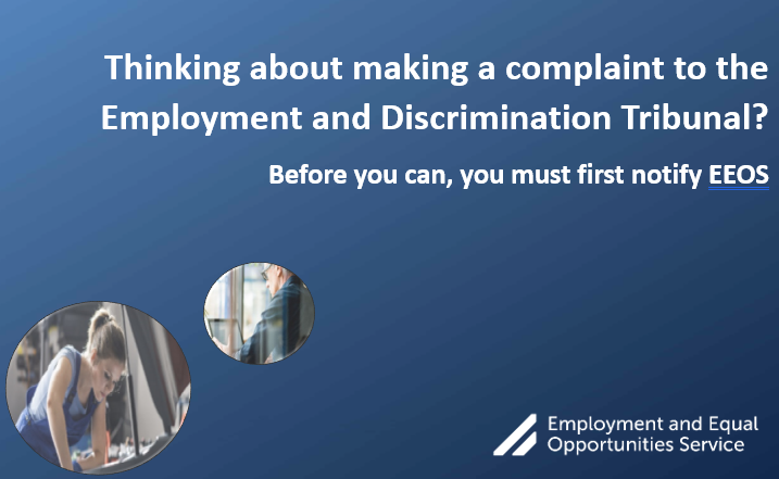eeos_gsy's tweet photo. Making a complaint to the Tribunal is not always a straightforward process and can be very time consuming.  

#EEOS offers a free and confidential pre-complaint conciliation process to help try and settle disputes.

For more information go to https://t.co/O89roddC4n. https://t.co/B8TE2RrhtA