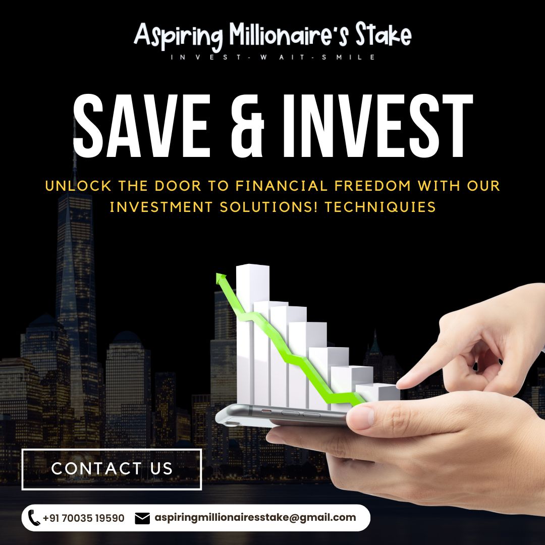 Save & Invest: Your key to financial freedom starts here! Start your journey to financial independence with us today.
#SaveAndInvest #FinancialFreedom  #FinancialSecurity #InvestWithUs #SmartInvesting #SecureYourFuture #Aspiringmillionairesstake #ams #kolkata