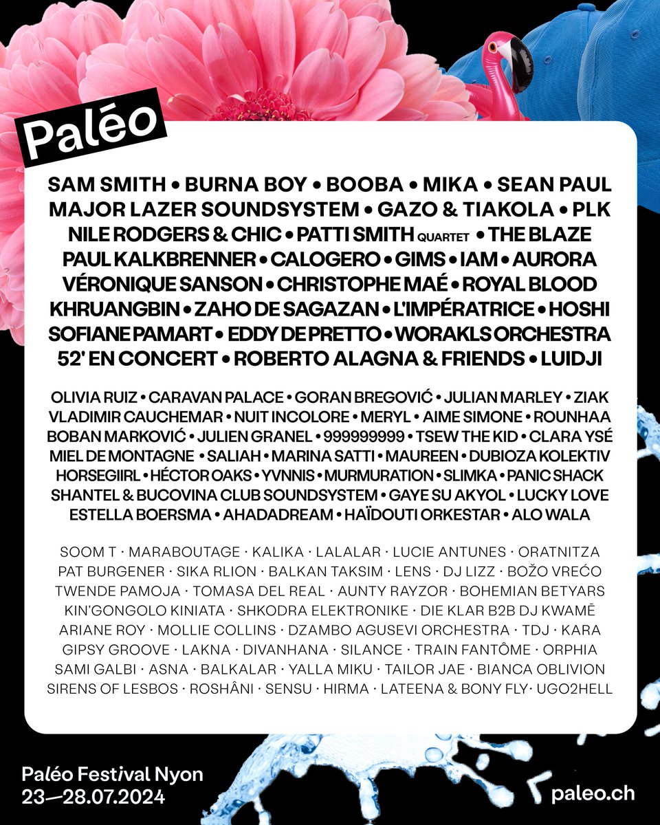 🚀 La prog' de Paléo 2024 est là! 🚀 On se réjouit déjà de tous ces moments qu'on va vivre ensemble cet été!✨ Découvre toute la prog' sur paleo.ch et notre app! 👌 Les billets seront mis en vente le mercredi 20 mars à 12h sur paleo.ch ! YEAHHHHH!!!