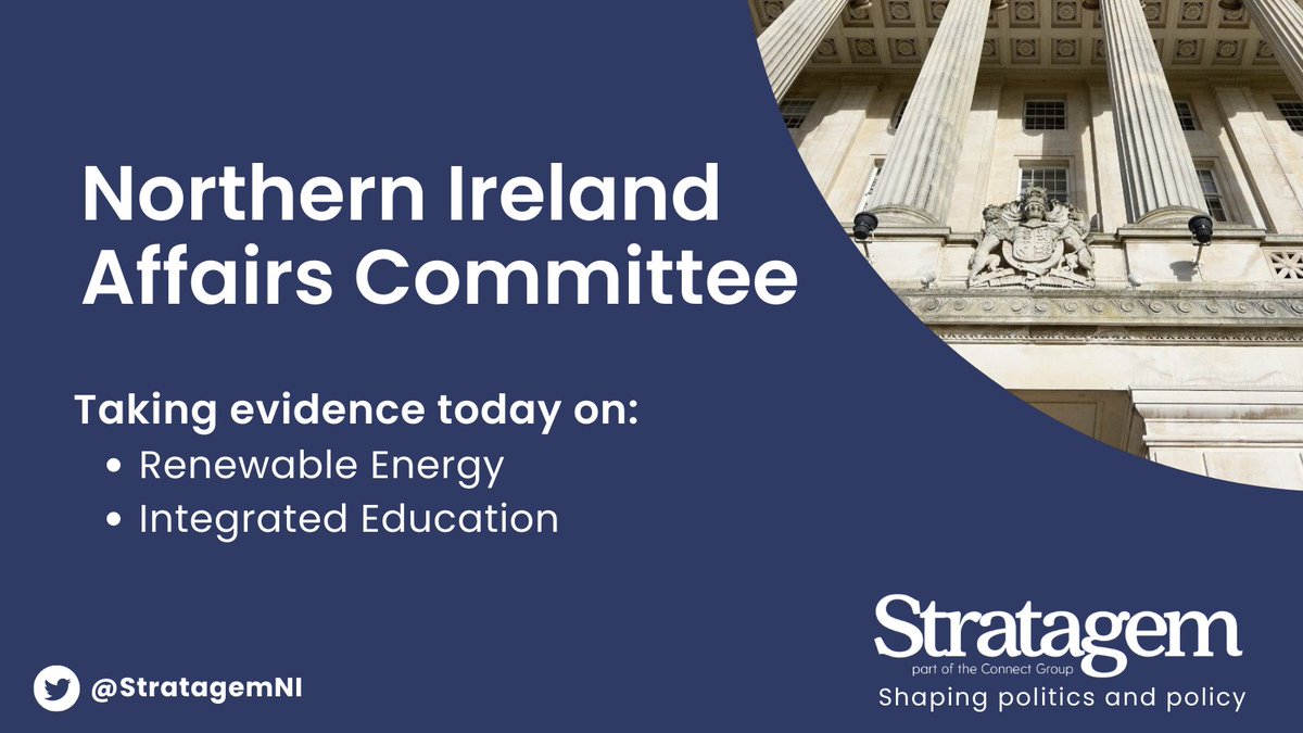 Westminster’s Northern Ireland Affairs Committee is meeting this morning at Stormont and taking evidence on Renewable Energy and Integrated Education.