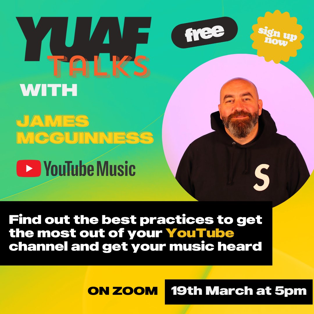 💙 @YUAFOfficial Talks are back! YUAF welcomes young people aged 15 - 19 to put their questions to James McGuinness, Label Relations Manager at @youtubemusic, UK/EMEA on 19 March at 5pm. Sign up here: bit.ly/48Q3MlW