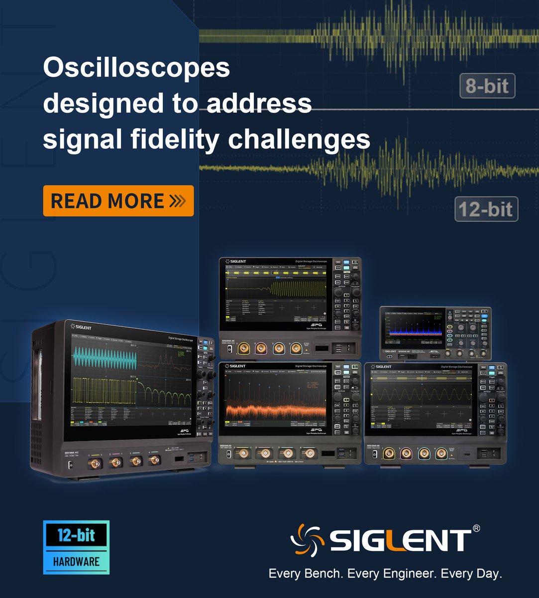 Engineers constantly face challenges associated with signal fidelity. Finding the best tools for analyzing signal fidelity is crucial for efficient problem-solving. SIGLENT's HD oscilloscopes are designed for signal fidelity from 70 MHz to 4 GHz. Read now: bit.ly/3TfL1Cz