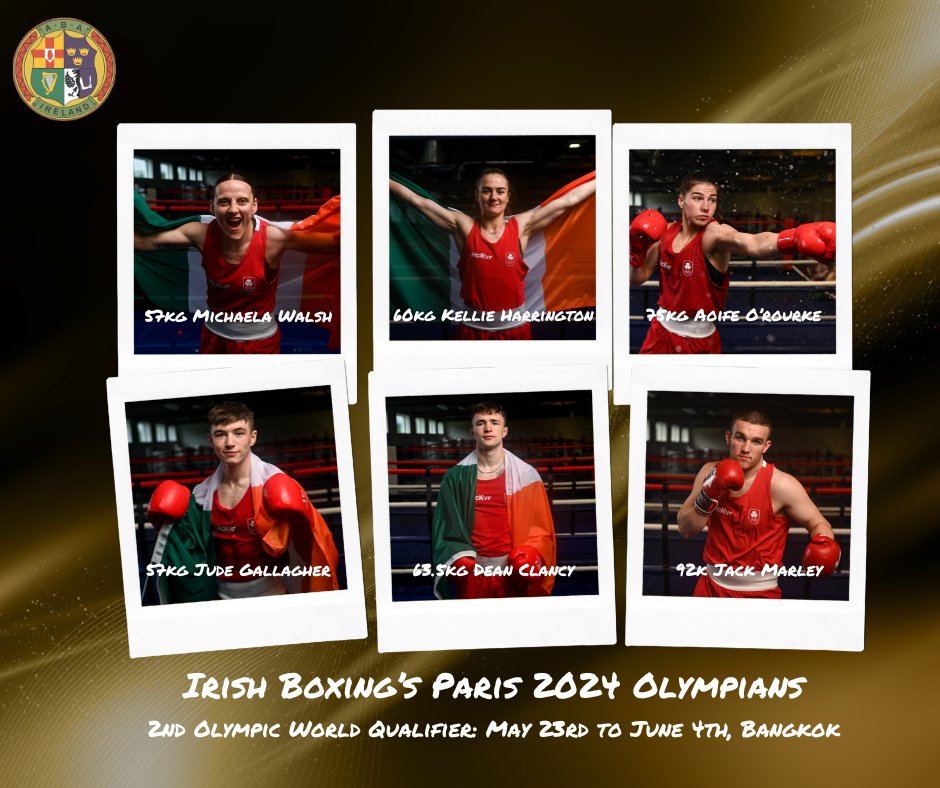 6 #TeamIreland boxers have now qualified for #Paris2024 The 2nd Olympic World Qualifier takes place in Bangkok, Thailand, from May 23rd to June 4th.