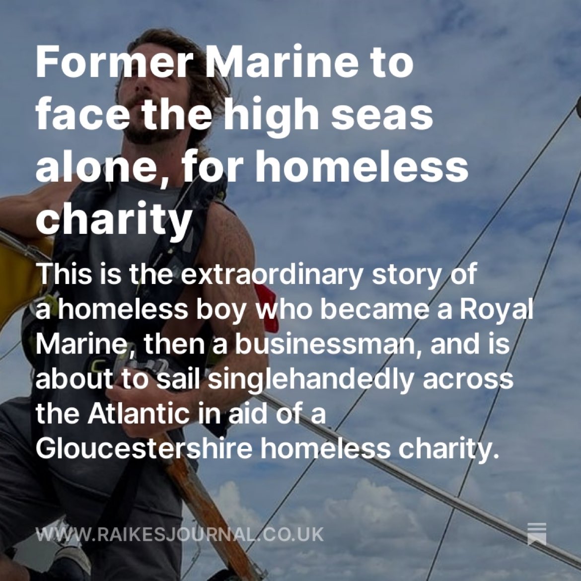 This an amazing and extraordinary story! The latest edition of @RaikesJournal 
raikesjournal.co.uk/p/former-marin…
#glosbiz #charity #sailing #Challenge