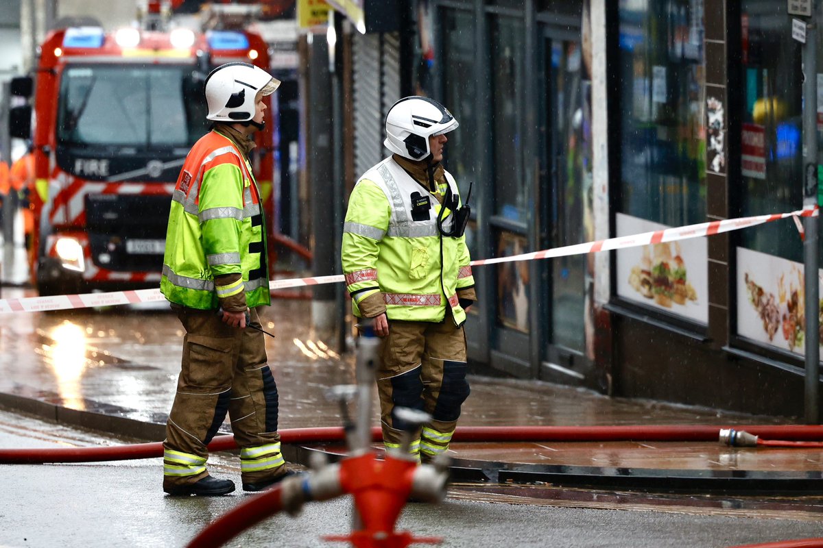 Fire crews attend to the scene of a major overnight fire in the former Yates’ building in Hanley, Stoke-on-Trent @StaffsPolice @StaffsFire @StokeontrentBID #stoke #hanley #fire