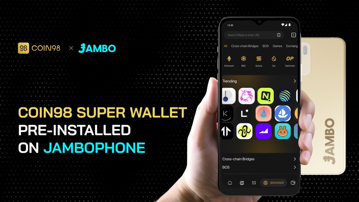 cryptofomo99's tweet photo. Coin98 wallet is pre installed on @JamboTechnology phone. Perfect for adoption. Great move @C98_wallet https://t.co/XQdmgtCa7a