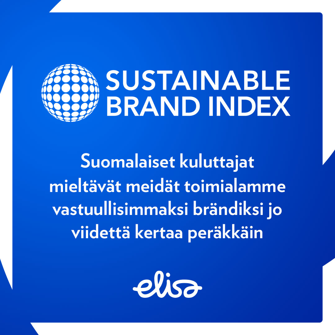 ⭐ Sustainable Brand Index 2024 -tutkimuksen mukaan Elisa on jälleen kuluttajien arvioiden mukaan toimialansa vastuullisin brändi Suomessa. ⭐ Kiitos asiakkaillemme luottamuksesta - jatkamme työtämme kestävän tulevaisuuden eteen!🤝 #Elisa #SustainableBrandIndex2024