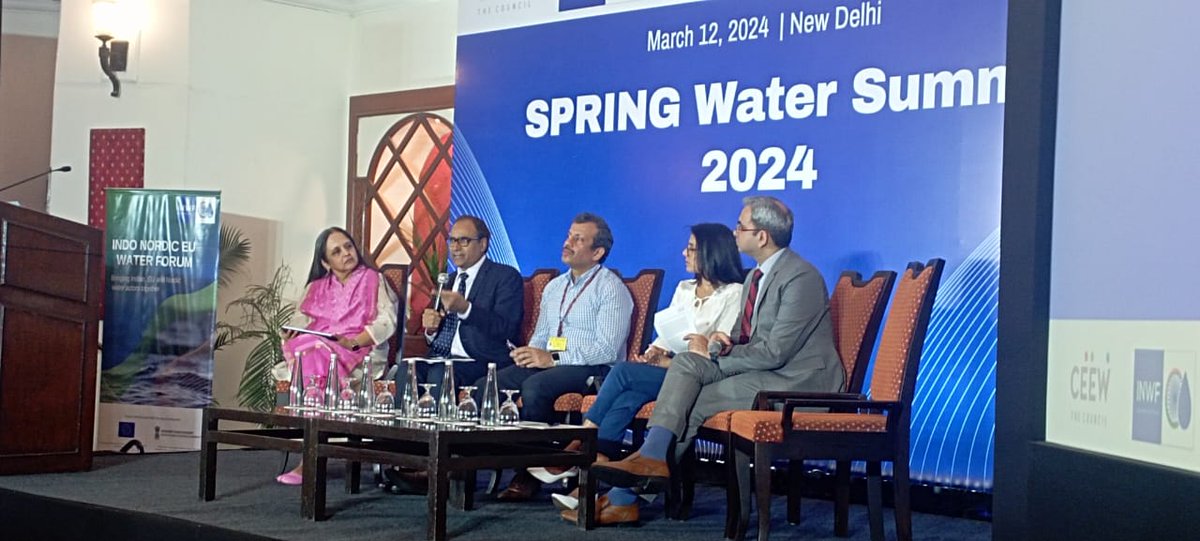 #2ndSpringWaterSummit2024 Panel discussion on Municipal Water Challenges & Opportunities, Mr. @vinodmishra_UN @UNOPS India emphasized crucial steps to address rural wastewater challenges: PPP Model for tech modernization,Eco-friendly tech, community awareness, R&D for scale up