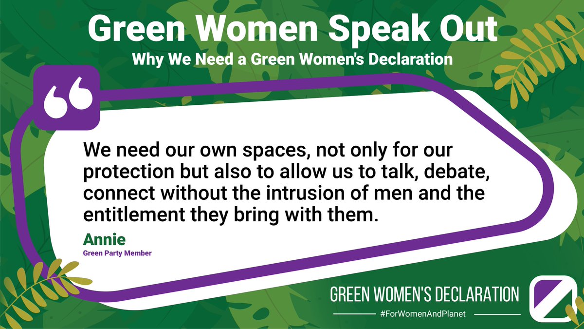 It is not a lot to ask, is it? 💚🤍💜
If like Annie you value women only spaces, come and join us and sign the Green Women’s Declaration. You can also hear more from Annie and our other signatories by visiting linktr.ee/greenwomensdec…
#ForWomenAndPlanet