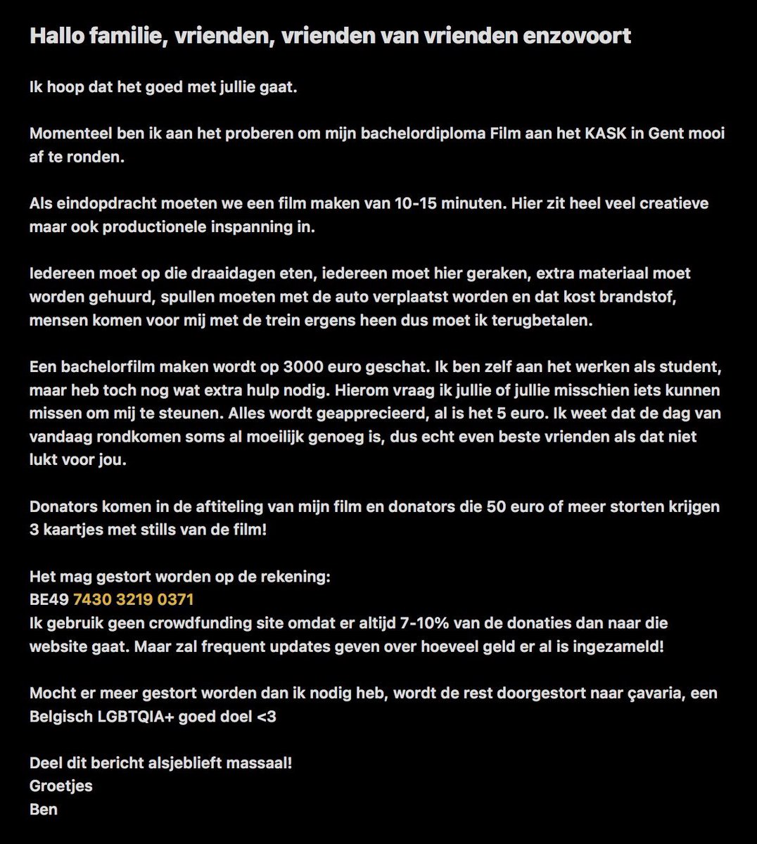 Neem even een moment om te lezen als je zin hebt om een queer studentenfilm te steunen 🫶🏼 (alle beetje helpen)

Pls retweet hihi 💋