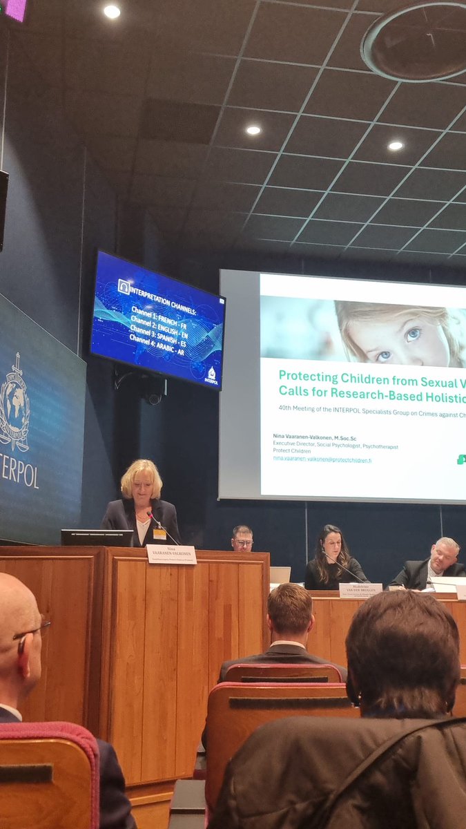 💚Our Executive Director @NinaVaaranen is sharing the global #OurVoice Survivor Survey at the 40th operational meeting of @INTERPOL_HQ Specialists Group on Crimes against Children.💚 Thank you @eu__justice for supporting the data collection! 🔗ourvoicesurvey.com