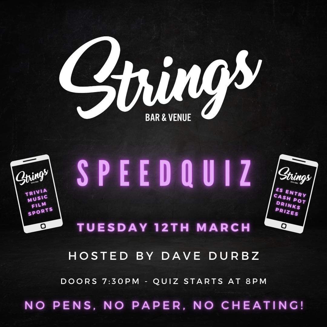 TONIGHT!

Due to our packed live music calendar this year, we have decided to move a few of our alternative events to Tuesday nights, including our popular Speed Quiz with @durbzpubquiz!

As always, we recommend booking your team in with us to guarantee a space.

See you later on