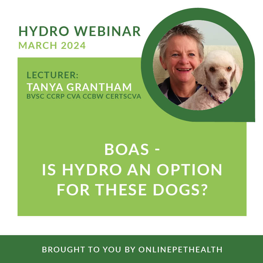 What a BRILLIANT webinar with Dr Tanya Grantham - if you work in hydrotherapy, this is a MUST WATCH! 

This webinar is available in the Onlinepethealth Hydro membership - if you would like access, comment YES!