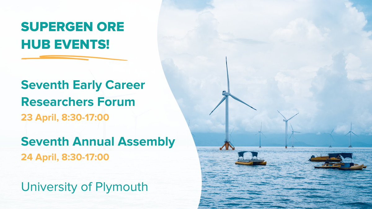 .@SupergenORE are hosting two events this coming April with the aim of connecting those working in #OffshoreRenewables and discussing the latest opportunities for the sector. Early Career Researchers Forum ➡️ loom.ly/WTsVOQ8 Annual Assembly ➡️ loom.ly/uD1AN3U