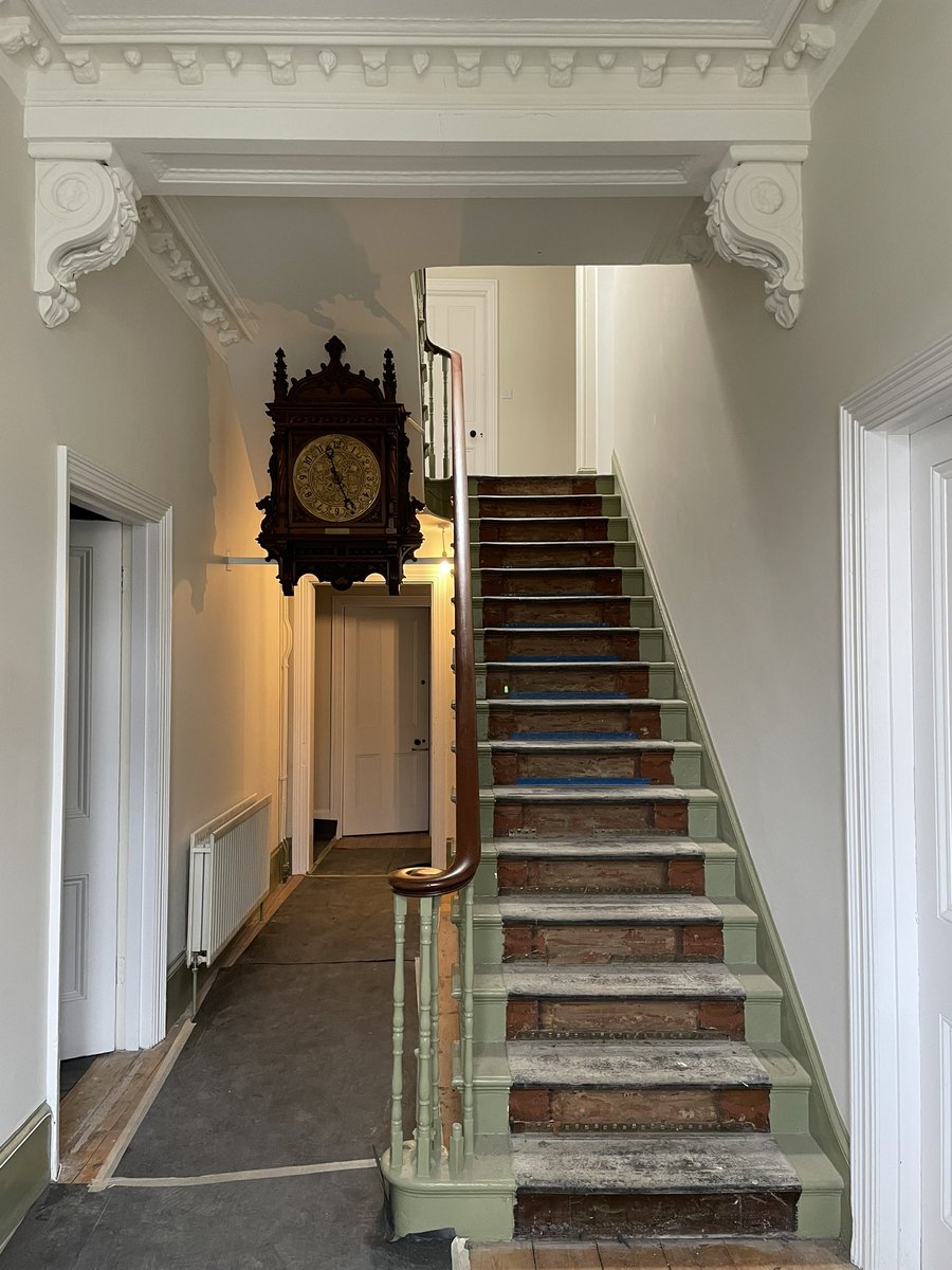 Hallway clock is back! One of the many charming/quirky features in the house. The clock is from the 1900s given by Allan Octavian Hume (1829-1912). Read more about our history: slbi.org.uk/about-us/ #slbi #hume #hallwayclock #backhome #homeinterior #victorianhouse #tulsehill