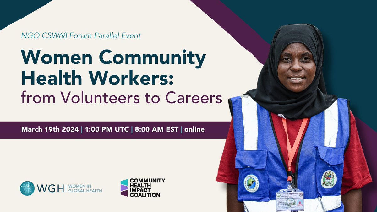 Women In Global Health (@womeningh) on Twitter photo Women #CHWs have a proven positive impact on the health of the societies they serve, yet they face economic and gender injustice.
They need a new social contract for safe, decent, and equal work.
Register to our #CSW68 virtual event with <a href="/join_chic/">Community Health Impact Coalition</a> bit.ly/3wQXp4J Women #CHWs have a proven positive impact on the health of the societies they serve, yet they face economic and gender injustice.
They need a new social contract for safe, decent, and equal work.
Register to our #CSW68 virtual event with <a href="/join_chic/">Community Health Impact Coalition</a> bit.ly/3wQXp4J