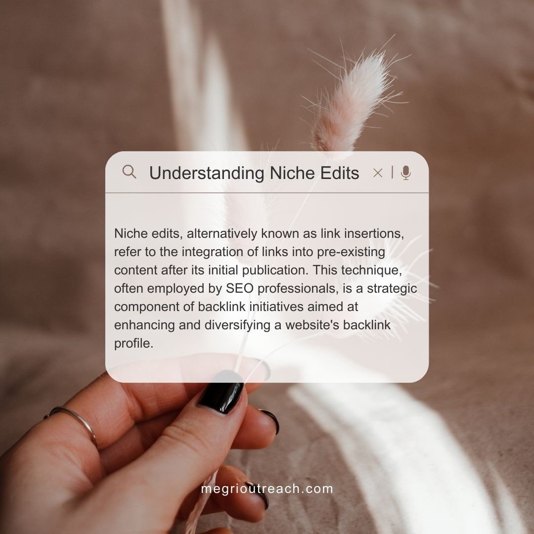 Diving into the world of Niche Edits 🌐✨ Unveiling the power of link insertions and their role in SEO strategies. #niche #nicheedits #nichemarket #targetedaudience #standoutfromthecrowd #competitiveadvantage #tailoredsolutions #businesssuccess #entrepreneurlife #viralposter