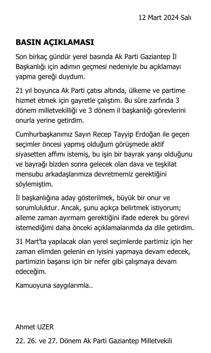 Yerel basında çıkan haberler ile ilgili basın açıklaması..