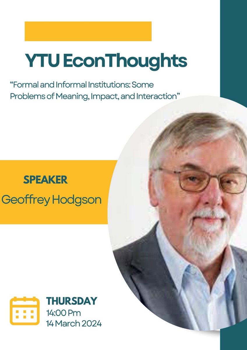 14 Mart Perşembe Saat 14:00 YTU EconThoughts'un konuğu Kurumsal İktisadın öncülerinden Geoffrey Hodgson olacak. Bekleriz.
Katılım linki:  ikt.yildiz.edu.tr/econthoughtsGH 
<a href="/proftameryilmaz/">Tamer Yılmaz</a> <a href="/iibf_ytu/">YTÜ İİBF</a> <a href="/ProfHalitKeskin/">Halit Keskin</a> <a href="/EconomicsYtu/">YTU Economics</a> <a href="/fazilkayikci/">Prof. Dr. Fazıl Kayıkçı</a>