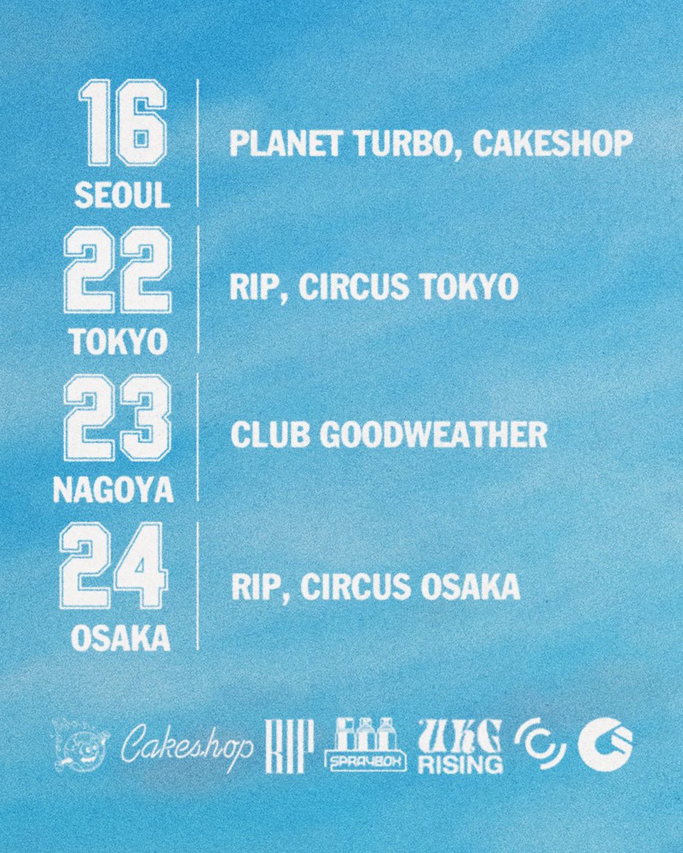 Royal-T (@royaltmusic) on Twitter photo I am thrilled to announce a special visit to Asia, hitting up South Korea and Japan this month!
16 | Planet Turbo (<a href="/CakeshopSeoul/">Cakeshop Seoul</a>)
22 | <a href="/RIP_TOKYO/">RIP #RIP_TOKYO</a> (<a href="/CIRCUSTOKYO/">CIRCUS Tokyo</a>)
23 | <a href="/goodweather_org/">club GOODWEATHER</a>
24 | <a href="/RIP_TOKYO/">RIP #RIP_TOKYO</a> (<a href="/CIRCUSOSAKA/">CIRCUS Osaka</a>) I am thrilled to announce a special visit to Asia, hitting up South Korea and Japan this month!
16 | Planet Turbo (<a href="/CakeshopSeoul/">Cakeshop Seoul</a>)
22 | <a href="/RIP_TOKYO/">RIP #RIP_TOKYO</a> (<a href="/CIRCUSTOKYO/">CIRCUS Tokyo</a>)
23 | <a href="/goodweather_org/">club GOODWEATHER</a>
24 | <a href="/RIP_TOKYO/">RIP #RIP_TOKYO</a> (<a href="/CIRCUSOSAKA/">CIRCUS Osaka</a>)