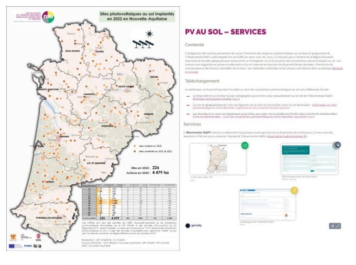 [#Observatoire #NAFU] 226 sites photovoltaïques implantés au sol en 2022 en #NouvelleAquitaine 
Retrouvez tous les éléments de cet inventaire 👇🏻
observatoire-nafu.fr/toutes/localis… #données #inventaire #photovoltaïque <a href="/AREC_NA/">AREC</a>
