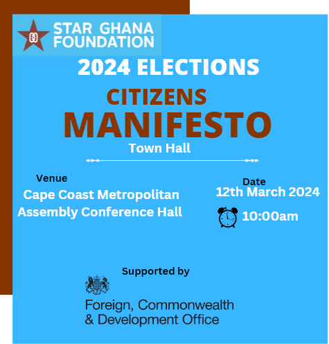 STARGhana's tweet photo. We're in Cape Coast! Join our #consultations with #representations of poor and #excluded #socialgroups on the key #issues to influence the #manifesto of political parties and #candidates for #Elections2024.
#GREP https://t.co/6zQQTy0rXB