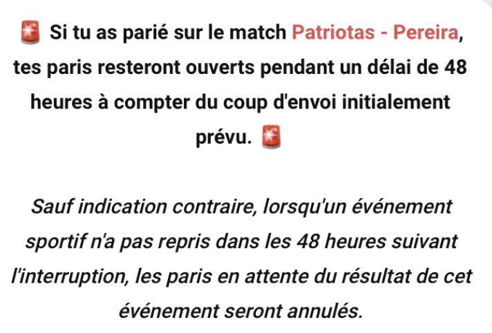LaTeamBDT's tweet photo. Point sur la situation @Betclic concernant le match Colombien : 

▫️ Résultat 0-2 entériné par la ligue Dimayor 🇨🇴
▫️ Aucune réponse et tchat indisponible 😳
▫️ Betclic attend le délai de 48H (pour void) ⏳
▫️ Autre exemple: Winamax a payé 🫰

Nous demandons avec respect une réponse de la part du bookmaker, sans réponse depuis plus de 24H malgré une visibilité certaine.

Quelque soit la décision du bookmaker, il est important que celle-ci soit transparente et honnête. 

Dans ce cas précis, la ligue a statué du résultat au coup de sifflet final, toute autre décision serait contraire au positionnement des autres bookmakers.

Ce pari est valide et ne présente aucune raison de passer la cote à 1.00.

Nous prenons positions par solidarité pour les parieurs bloqués dans cette situation et comptons sur le bon sens pour rapidement offrir une issue satisfaisante.

#TeamParieur
