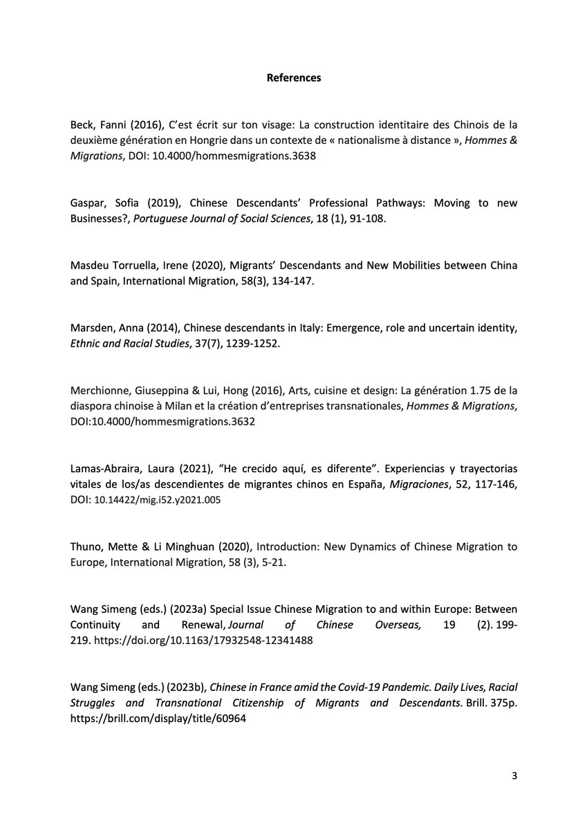 [Call for papers] Appel à contributions pour le livre "Chinese descendants in Europe”.
La date limite de soumission est le 8 avril 2024.