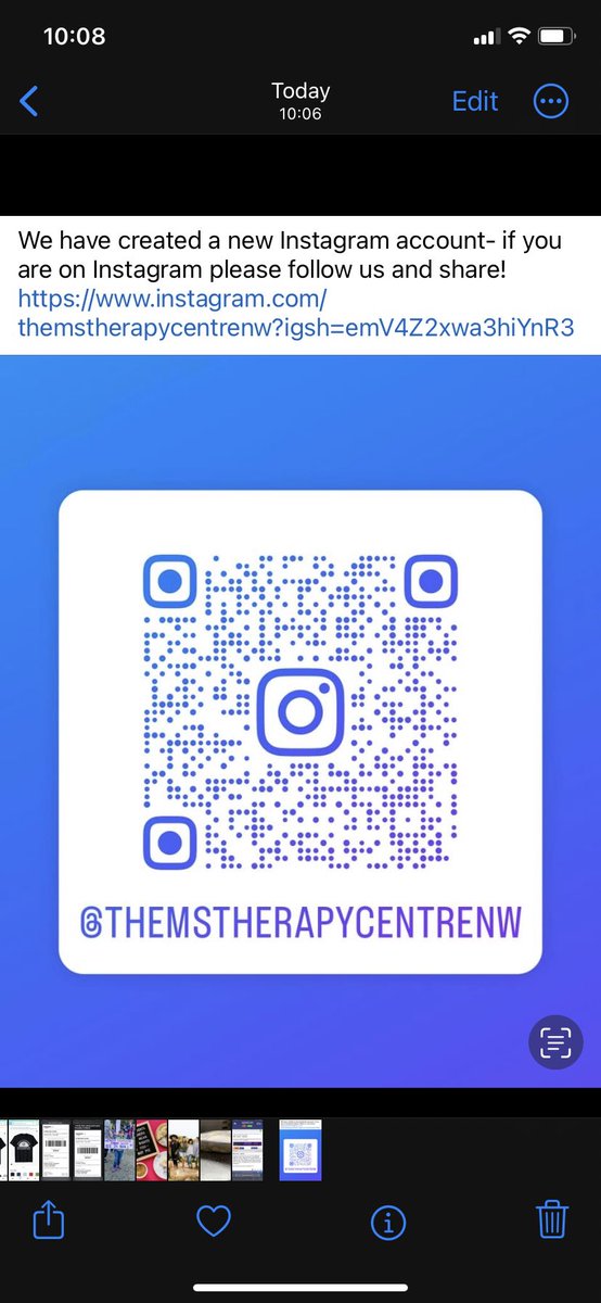 Morning, we are open if you want to pop in for a brew and a chat or even try some oxygen therapy. Also click on the QR code below to follow us on instagram 👇 #MSTherapyNW #Everyonewelcome