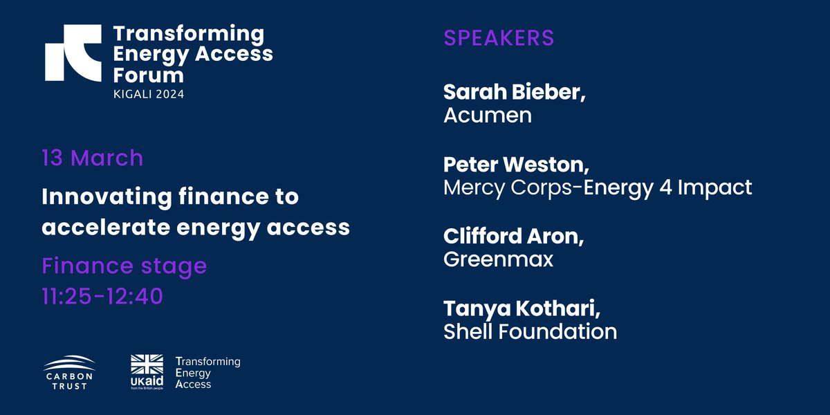 🚨 Grab last-minute online tickets for #TEAForum24👉bit.ly/49Oaj1U Don't miss the ‘Innovating finance to accelerating energy access’ panel moderated by our MD Peter Weston for insights on pioneering financial mechanisms from @ShellFoundation, @Acumen & @GreenMaxCapital.