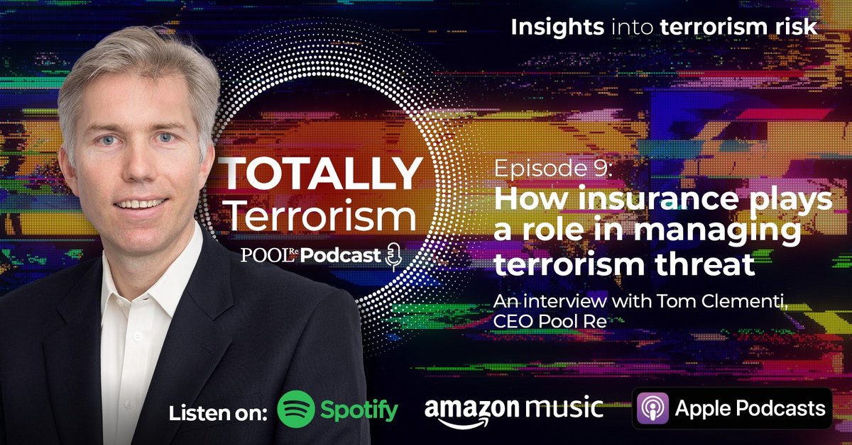 🔊 We are delighted to be joined by our CEO Tom Clementi for the next episode of Totally Terrorism. Tom discusses how #insurance can play a crucial role in building resilience and much more. ➡️ www2.poolre.co.uk/podcast/tom-cl… #Terrorism
