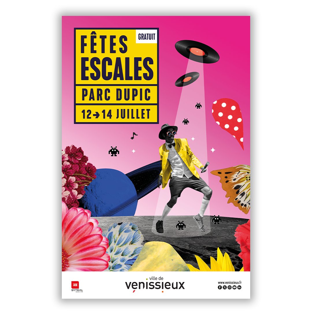 🚀✨  𝗙𝗘̂𝗧𝗘𝗦 𝗘𝗦𝗖𝗔𝗟𝗘𝗦 𝗗𝗘́𝗩𝗢𝗜𝗟𝗘 𝗦𝗢𝗡 𝗔𝗙𝗙𝗜𝗖𝗛𝗘 𝟮𝟬𝟮𝟰 !

Rdv les 12, 13 et 14 juillet 2024 à #Vénissieux
Un énorme merci à notre graphiste Anais Bellot d'avoir donné vie à cet univers joyeux et décalé 🪐

👀 Annonce de la programmation le 2 mai !